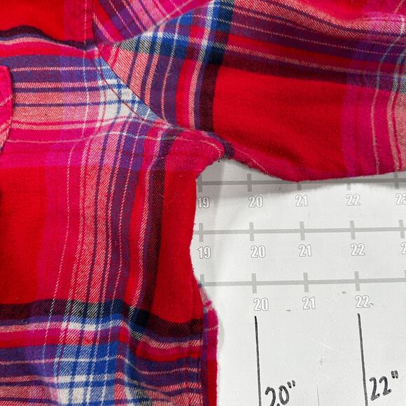 Orvis Flannel Shirt Womens S Red Plaid Oversized Light Button Up Outdoors - Picture 10 of 16